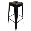 Σκαμπό Bar ArteLibre Βιομηχανικού Τύπου Vintage SILANO Μαύρο Μέταλλο 42x42x76cm