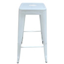 Σκαμπό Bar ArteLibre Βιομηχανικού Τύπου Vintage SILANO Λευκό Μέταλλο 42x42x76cm