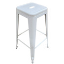 Σκαμπό Bar ArteLibre Βιομηχανικού Τύπου Vintage SILANO Λευκό Μέταλλο 42x42x76cm