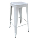 Σκαμπό Bar ArteLibre Βιομηχανικού Τύπου Vintage SILANO Λευκό Μέταλλο 42x42x76cm