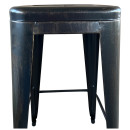 Σκαμπό Bar ArteLibre Βιομηχανικού Τύπου Vintage SILANO Μαύρο Αντικέ Μέταλλο 42x42x76cm