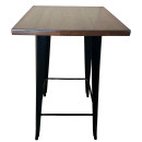 Τραπέζι Bar ArteLibre Βιομηχανικού Τύπου Vintage ARTEKTO Μαύρο/Καφέ Μέταλλο/Ξύλο 60x60x103cm