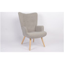 Πολυθρόνα ArteLibre MARION Γκρι Ύφασμα Μπουκλέ/Ξύλο 73x69x96cm