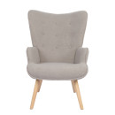 Πολυθρόνα ArteLibre MARION Γκρι Ύφασμα Μπουκλέ/Ξύλο 73x69x96cm