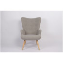 Πολυθρόνα ArteLibre MARION Γκρι Ύφασμα Μπουκλέ/Ξύλο 73x69x96cm