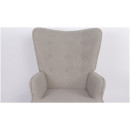 Πολυθρόνα ArteLibre MARION Γκρι Ύφασμα Μπουκλέ/Ξύλο 73x69x96cm