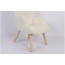 Πολυθρόνα ArteLibre MARION Λευκό Ύφασμα Μπουκλέ/Ξύλο 73x69x96cm