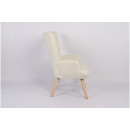 Πολυθρόνα ArteLibre MARION Λευκό Ύφασμα Μπουκλέ/Ξύλο 73x69x96cm