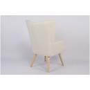 Πολυθρόνα ArteLibre MARION Λευκό Ύφασμα Μπουκλέ/Ξύλο 73x69x96cm