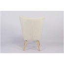 Πολυθρόνα ArteLibre MARION Λευκό Ύφασμα Μπουκλέ/Ξύλο 73x69x96cm