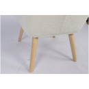 Πολυθρόνα ArteLibre MARION Λευκό Ύφασμα Μπουκλέ/Ξύλο 73x69x96cm