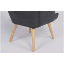 Πολυθρόνα ArteLibre BRIAR Κίτρινο/Μπλε Patchwork Ύφασμα/Ξύλο 73x69x96cm