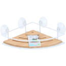 Ράφι Μπάνιου Γωνιακό Λευκό/Μπαμπού