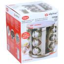 Βάση Μπαχαρικών Περιστρεφόμενη Ασημί Μεταλλική/Γυάλινη 19x23cm ALPINA