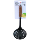 Κουτάλα Τρυπητή Μαύρο Ανοξείδωτο Ατσάλι/Ξύλο 30cm ALPINA