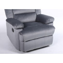 Πολυθρόνα Ανακλινόμενη ArteLibre CARINAE Γκρι Βελούδο 93x90x100cm