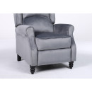 Πολυθρόνα Ανακλινόμενη ArteLibre MARKEB Γκρι Βελούδο 72x84x97cm