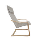 Πολυθρόνα ArteLibre NORDVIK Μπεζ/Φυσικό Ύφασμα/Ξύλο 60x71x105cm