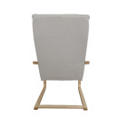 Πολυθρόνα ArteLibre NORDVIK Μπεζ/Φυσικό Ύφασμα/Ξύλο 60x71x105cm