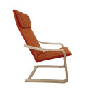 Πολυθρόνα ArteLibre NORDVIK Πορτοκαλί/Φυσικό Ύφασμα/Ξύλο 60x71x105cm