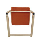 Πολυθρόνα ArteLibre NORDVIK Πορτοκαλί/Φυσικό Ύφασμα/Ξύλο 60x71x105cm