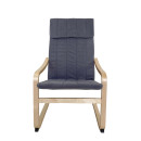 Πολυθρόνα ArteLibre NORDVIK Γκρι/Φυσικό Ύφασμα/Ξύλο 60x71x105cm