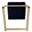 Πολυθρόνα ArteLibre NORDVIK Μαύρο/Φυσικό Ύφασμα/Ξύλο 60x71x105cm