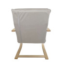 Πολυθρόνα ArteLibre VESNA Μπεζ/Φυσικό Ύφασμα/Ξύλο 67x78x92cm