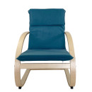 Πολυθρόνα ArteLibre VESNA Μπλε/Φυσικό Ύφασμα/Ξύλο 67x78x92cm