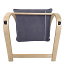 Πολυθρόνα ArteLibre VESNA Γκρι/Φυσικό Ύφασμα/Ξύλο 67x78x92cm