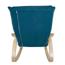 Πολυθρόνα Κουνιστή ArteLibre LUNDRA Μπλε/Φυσικό Ύφασμα/Ξύλο 67x127x91cm