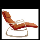 Πολυθρόνα Κουνιστή ArteLibre LUNDRA Πορτοκαλί/Φυσικό Ύφασμα/Ξύλο 67x127x91cm