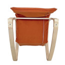 Πολυθρόνα Κουνιστή ArteLibre LUNDRA Πορτοκαλί/Φυσικό Ύφασμα/Ξύλο 67x127x91cm