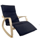 Πολυθρόνα Κουνιστή ArteLibre LUNDRA Μαύρο/Φυσικό Ύφασμα/Ξύλο 67x127x91cm