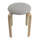 Σκαμπό ArteLibre MILOA Mπεζ/Φυσικό Ύφασμα/Ξύλο 42x42x45cm