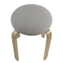 Σκαμπό ArteLibre MILOA Mπεζ/Φυσικό Ύφασμα/Ξύλο 42x42x45cm