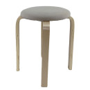 Σκαμπό ArteLibre MILOA Mπεζ/Φυσικό Ύφασμα/Ξύλο 42x42x45cm