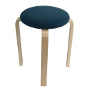 Σκαμπό ArteLibre MILOA Μπλε/Φυσικό Ύφασμα/Ξύλο 42x42x45cm