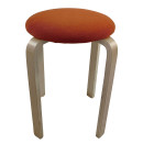 Σκαμπό ArteLibre MILOA Πορτοκαλί/Φυσικό Ύφασμα/Ξύλο 42x42x45cm