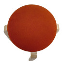 Σκαμπό ArteLibre MILOA Πορτοκαλί/Φυσικό Ύφασμα/Ξύλο 42x42x45cm