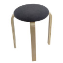 Σκαμπό ArteLibre MILOA Γκρι/Φυσικό Ύφασμα/Ξύλο 42x42x45cm