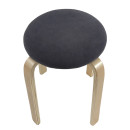 Σκαμπό ArteLibre MILOA Γκρι/Φυσικό Ύφασμα/Ξύλο 42x42x45cm