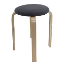 Σκαμπό ArteLibre MILOA Γκρι/Φυσικό Ύφασμα/Ξύλο 42x42x45cm