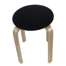 Σκαμπό ArteLibre MILOA Μαύρο/Φυσικό Ύφασμα/Ξύλο 42x42x45cm