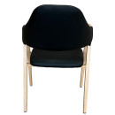 Καρέκλα Τραπεζαρίας ArteLibre SOLANA Μαύρο/Φυσικό PU/Μέταλλο 51x51x81cm