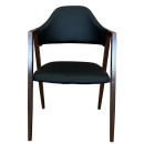 Καρέκλα Τραπεζαρίας ArteLibre SOLANA Μαύρο/Καρυδί PU/Μέταλλο 51x51x81cm