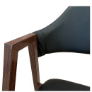 Καρέκλα Τραπεζαρίας ArteLibre SOLANA Μαύρο/Καρυδί PU/Μέταλλο 51x51x81cm