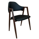 Καρέκλα Τραπεζαρίας ArteLibre SOLANA Μαύρο/Καρυδί PU/Μέταλλο 51x51x81cm