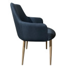 Καρέκλα Τραπεζαρίας ArteLibre LUZIA Γκρι/Φυσικό Ύφασμα/Μέταλλο 57x60x78cm