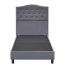 Κρεβάτι Μονό ArteLibre JUNIPER Γκρι Ύφασμα 209x101x125cm (Στρώμα 90x200cm)